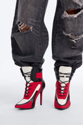 On Repeat Sneaker Booties - Red/combo