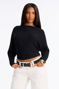 Moment For Us Long Sleeve Pullover Sweater - Black