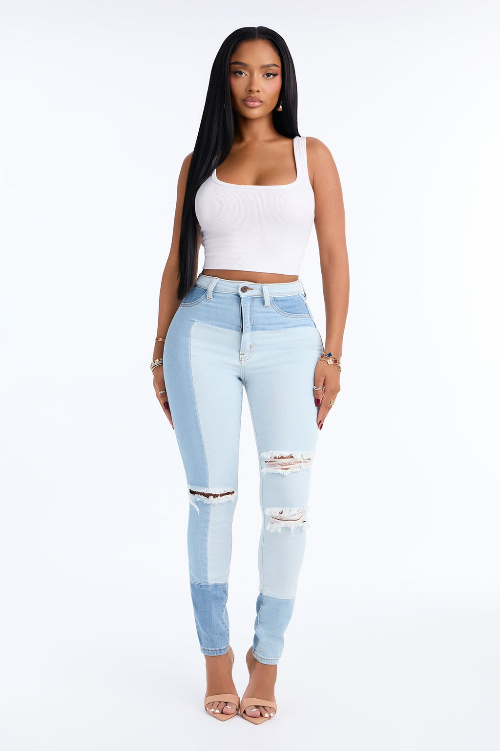 Picture It Booty Rip Skinny Jeans - Light Wash