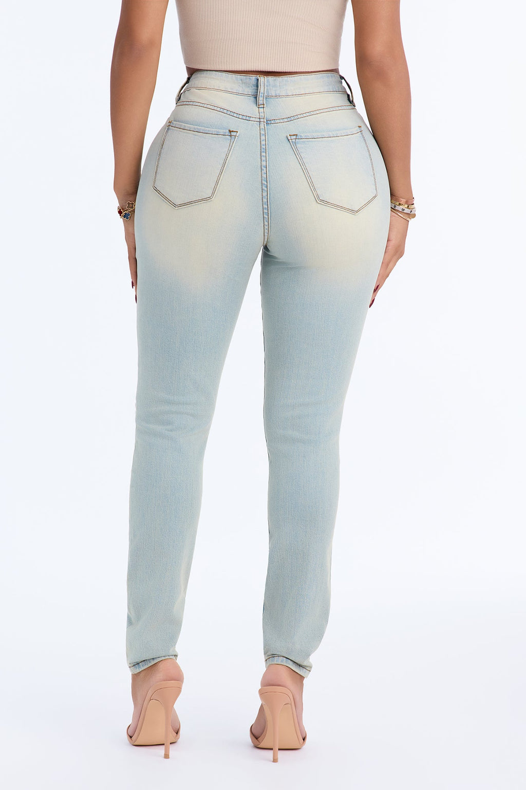 Tough It Up Stretch Skinny Jeans - Light Wash