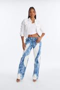 Catch Me Up Premium HIgh RIse Straight Leg Jeans - Blue/combo