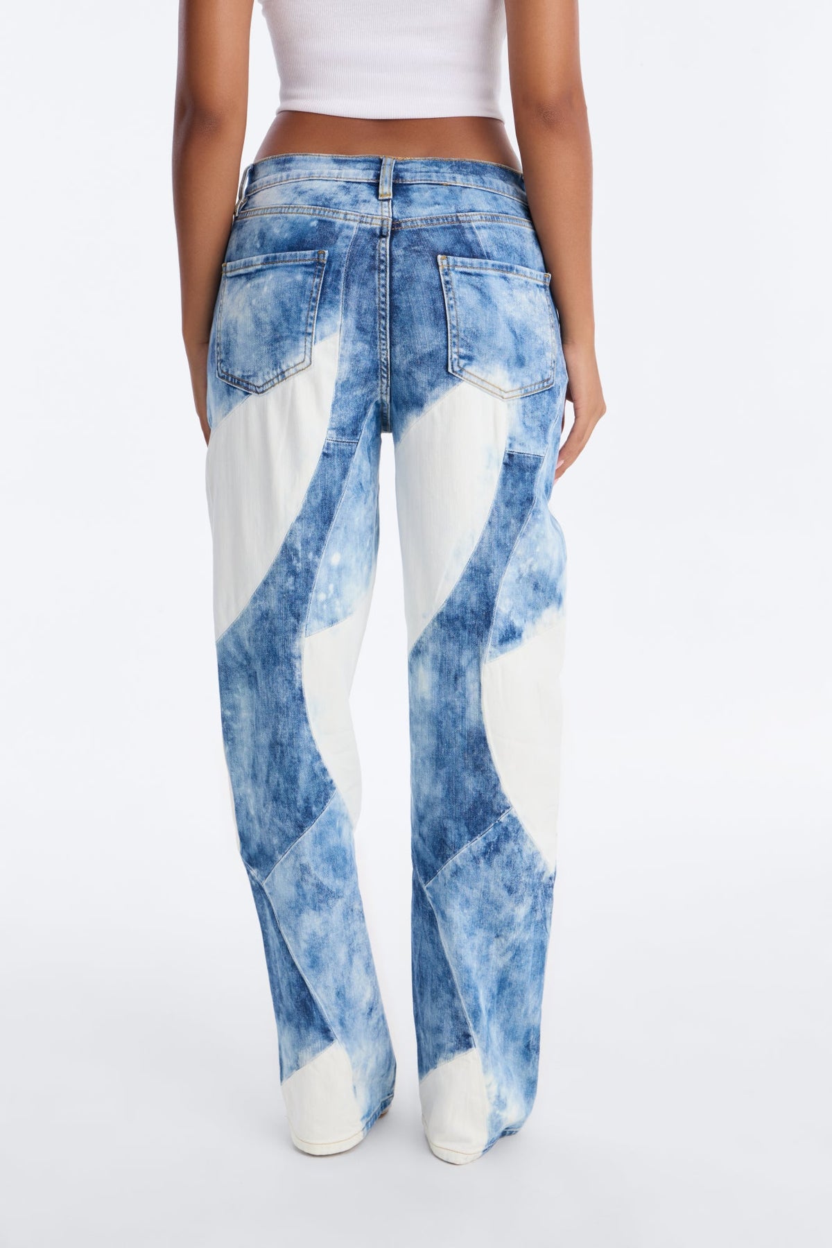 Catch Me Up Premium HIgh RIse Straight Leg Jeans - Blue/combo