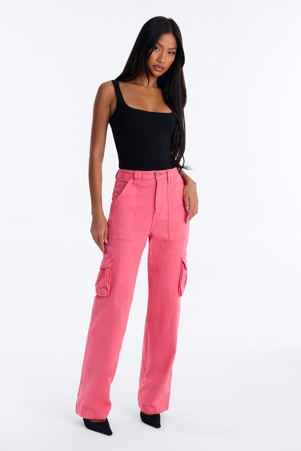Won't Be Knocked Down Cargo Boyfriend Jeans - Pink