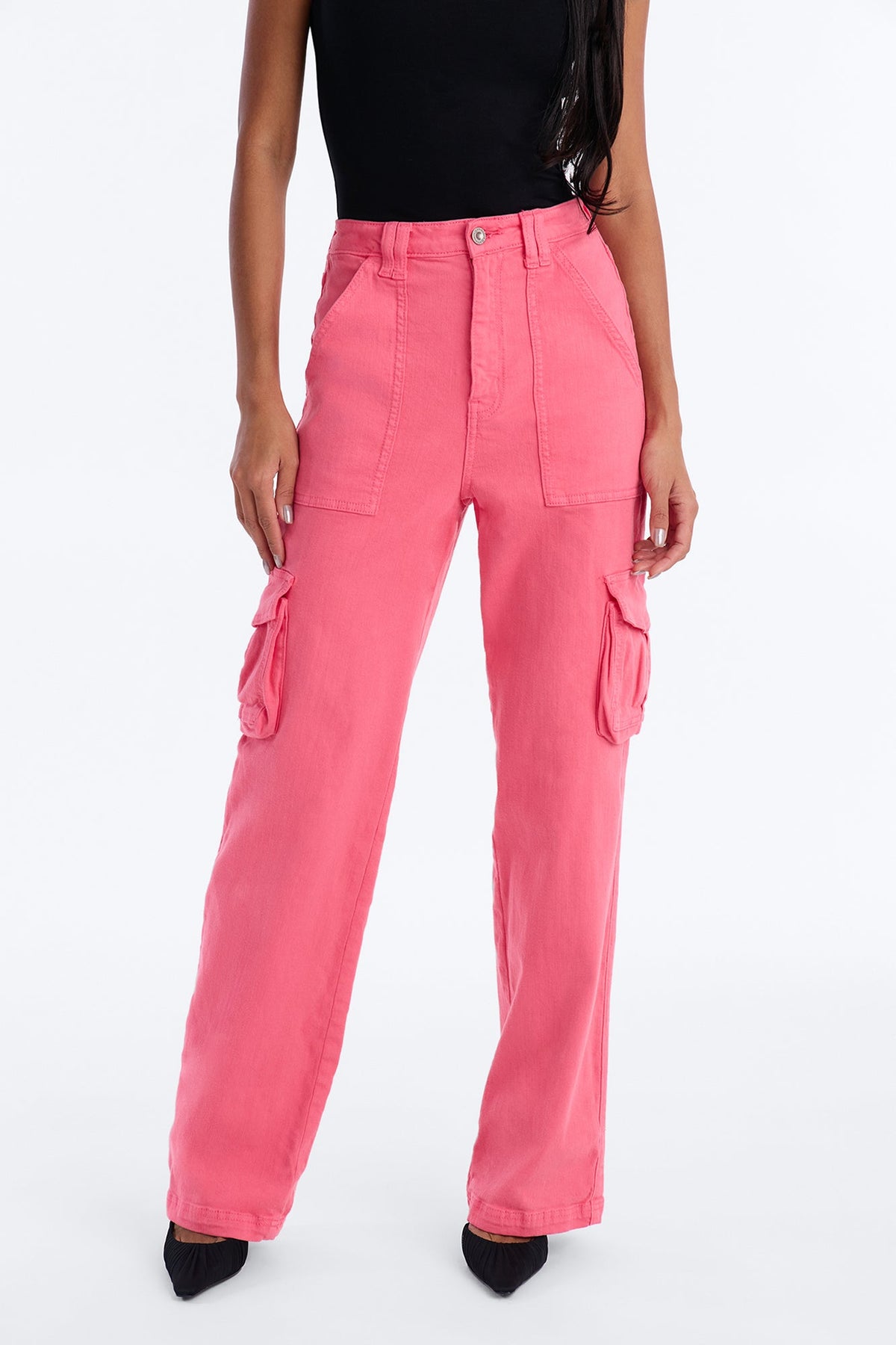 Won't Be Knocked Down Cargo Boyfriend Jeans - Pink