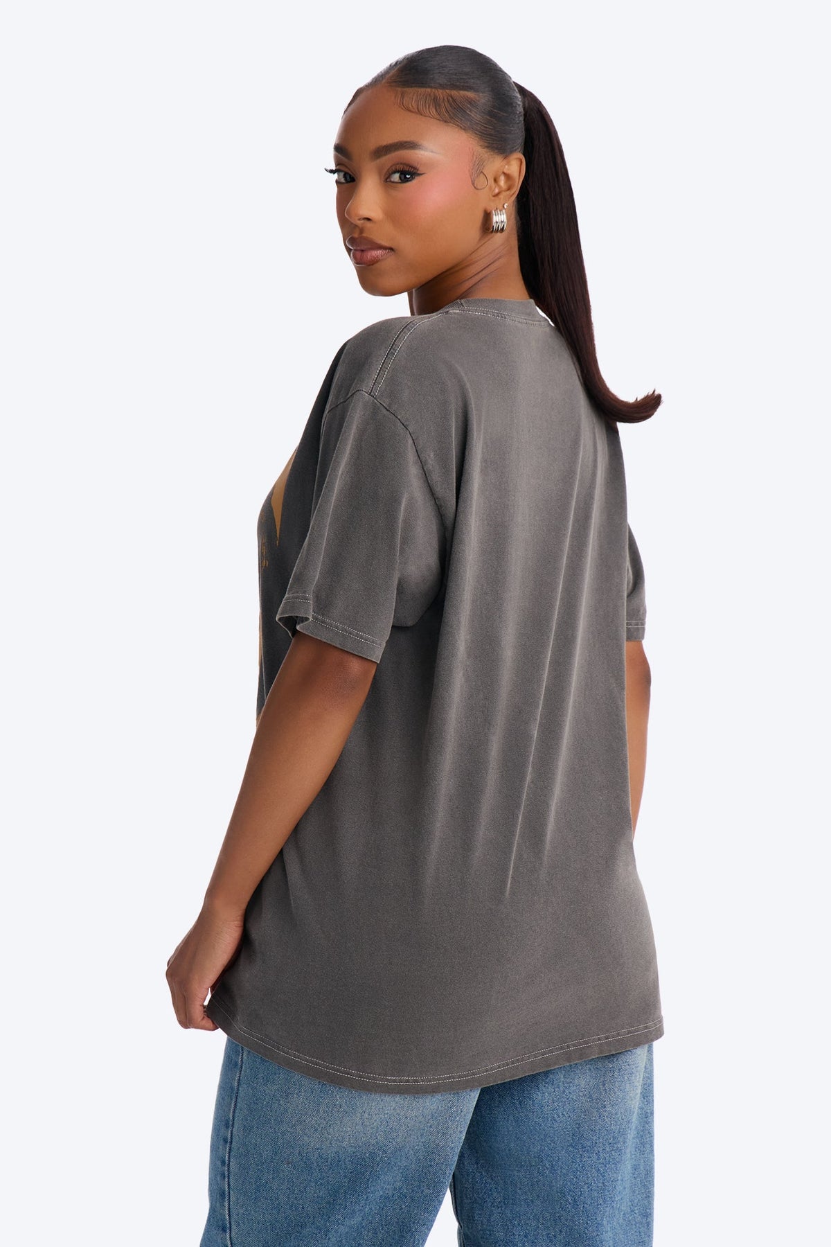 Aretha Franklin Respect RnB Washed Tee - Charcoal