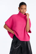 Crisp Leaves Pullover Sweater - Fuchsia