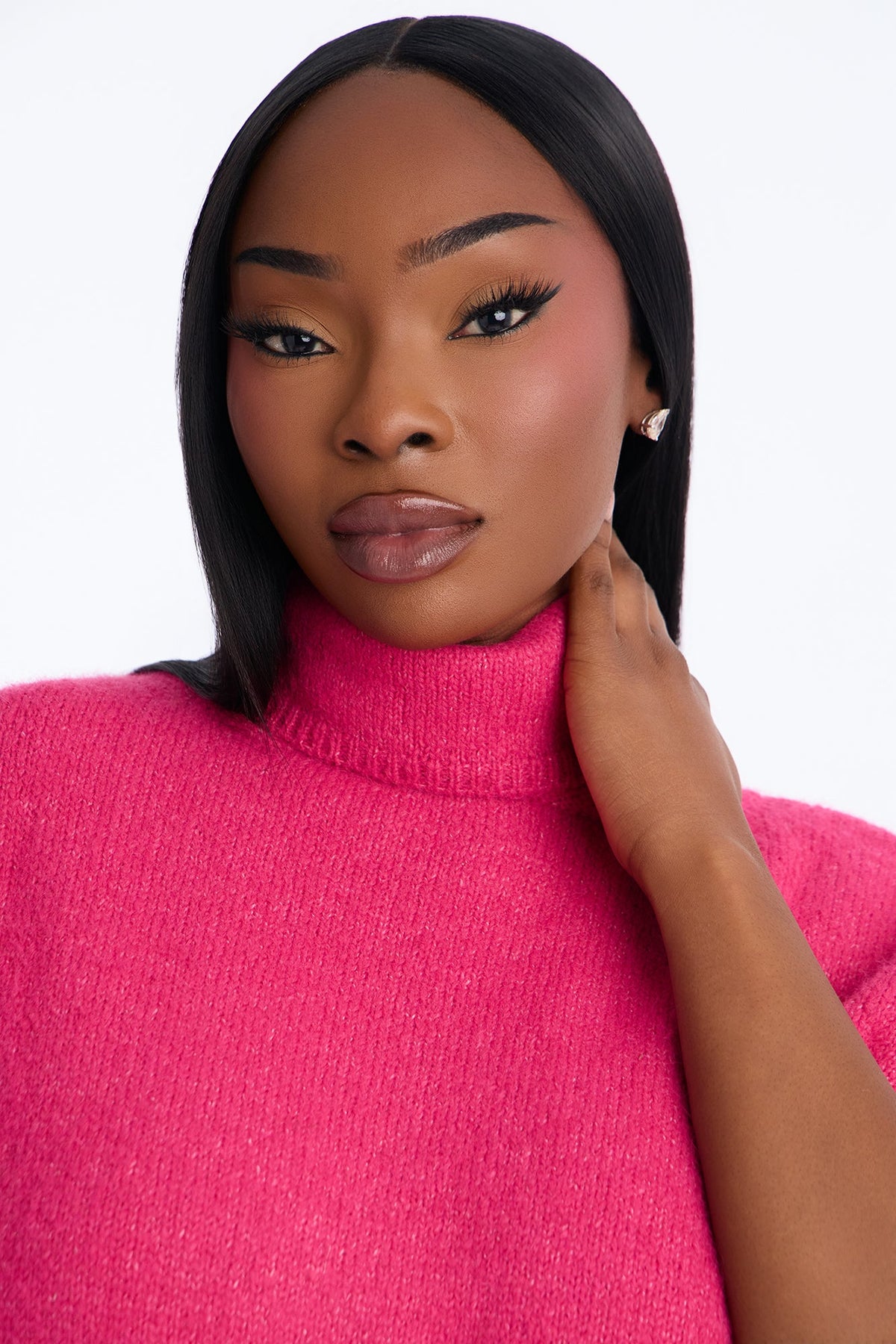 Crisp Leaves Pullover Sweater - Fuchsia