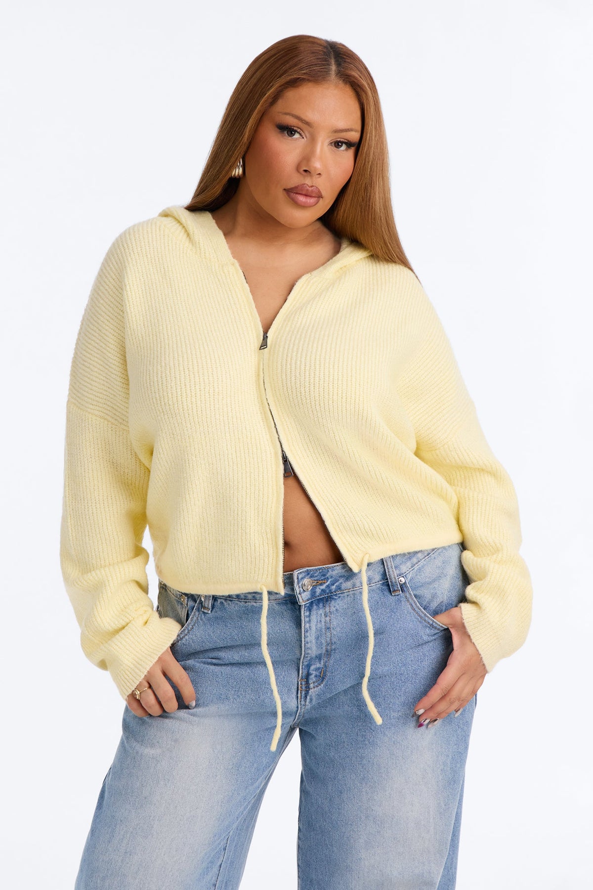 Maple Skies Hooded Cardigan - Butter Yellow