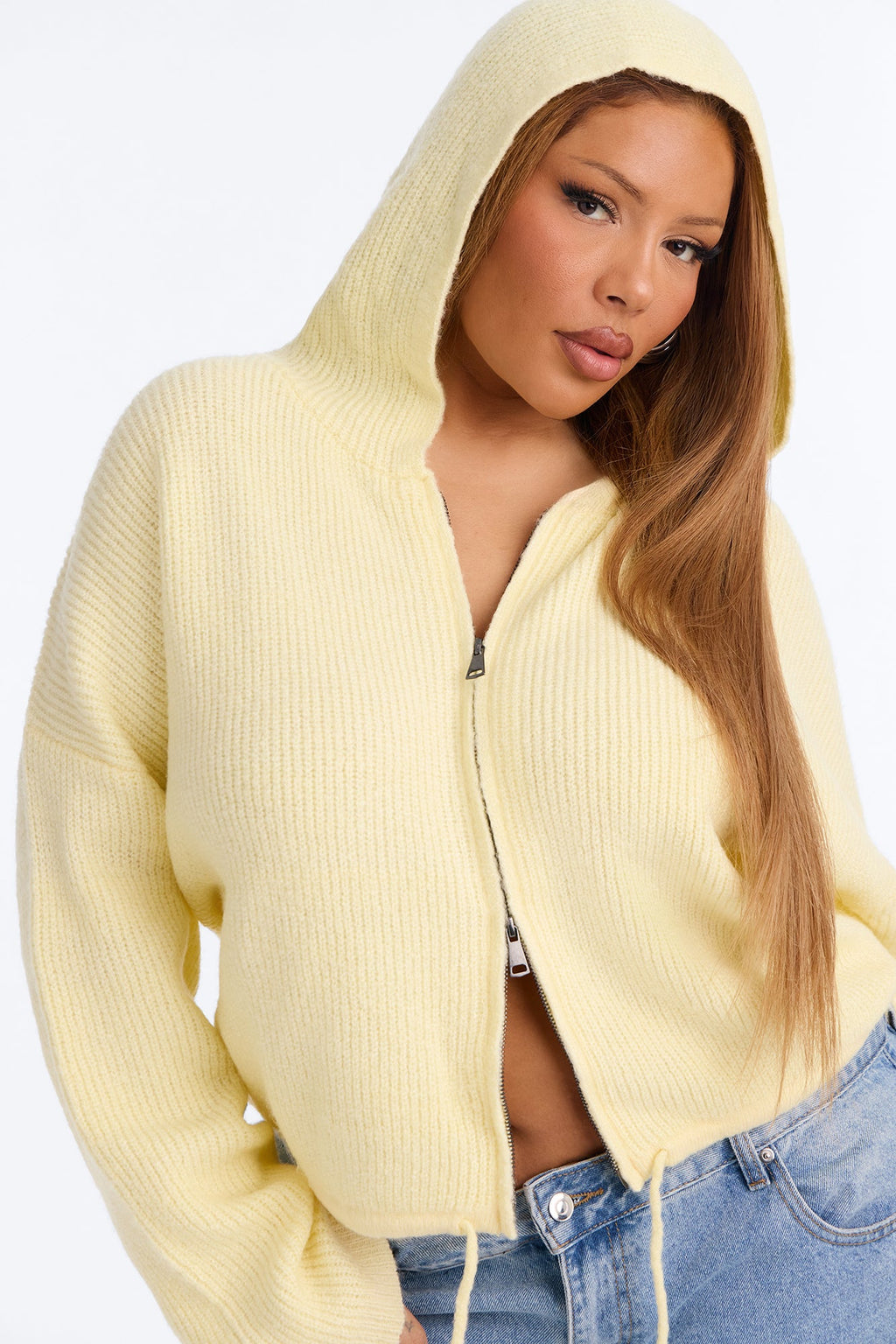 Maple Skies Hooded Cardigan - Butter Yellow