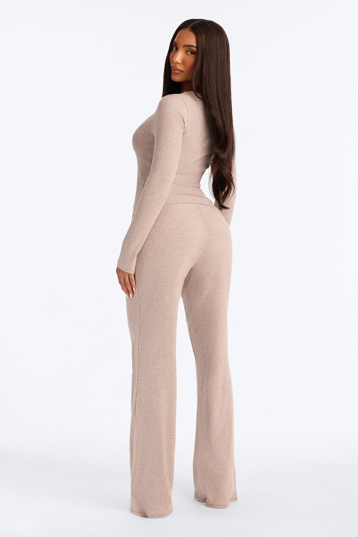 Lace Lounge Pant Set - Oatmeal