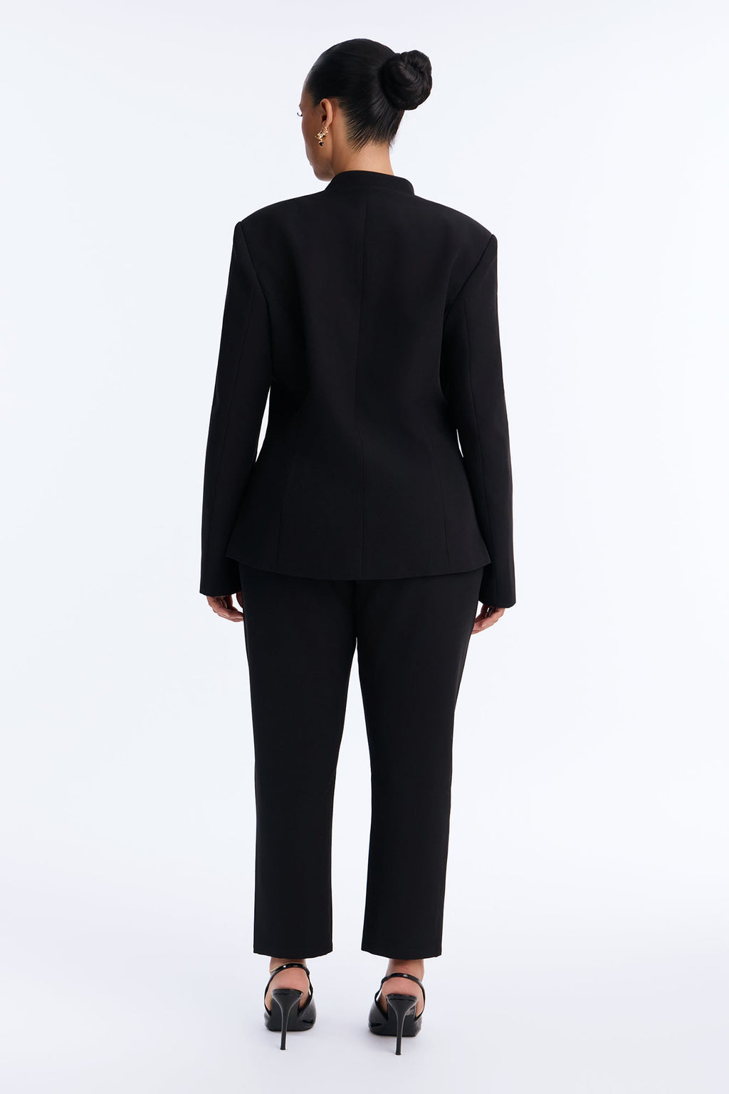 Aria Frog Clasp Cigarette Pant Set - Black