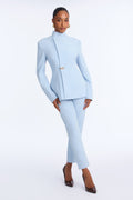 Pop Of Business Cigarette Pant Set - Light Blue