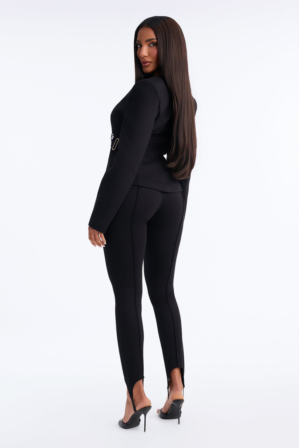 Eva Hourglass Blazer Set - Black