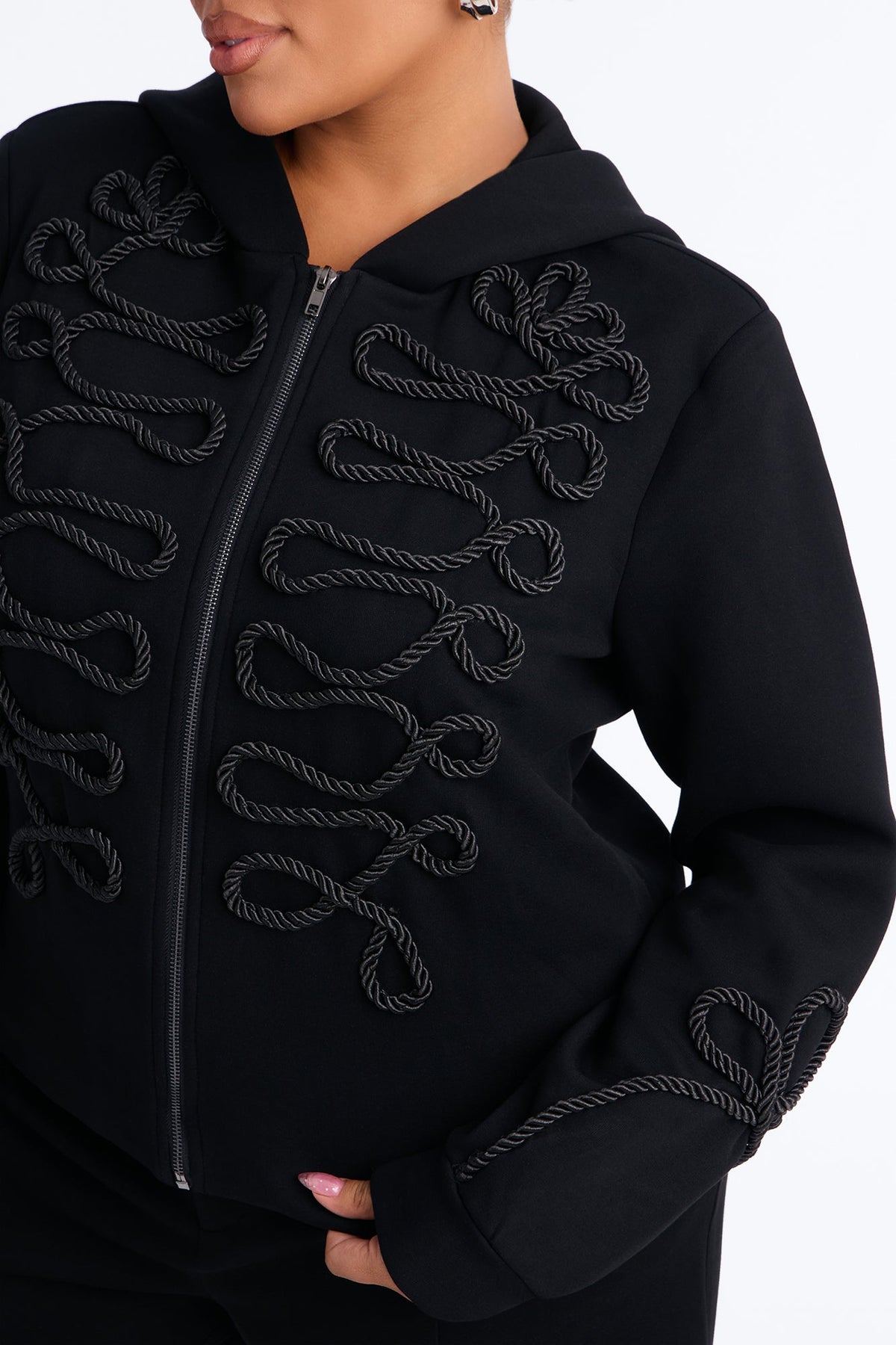 Marin Embroidered Pant Set - Black
