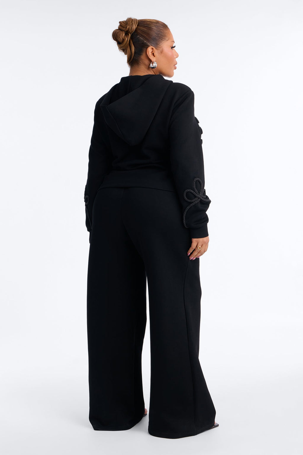Marin Embroidered Pant Set - Black