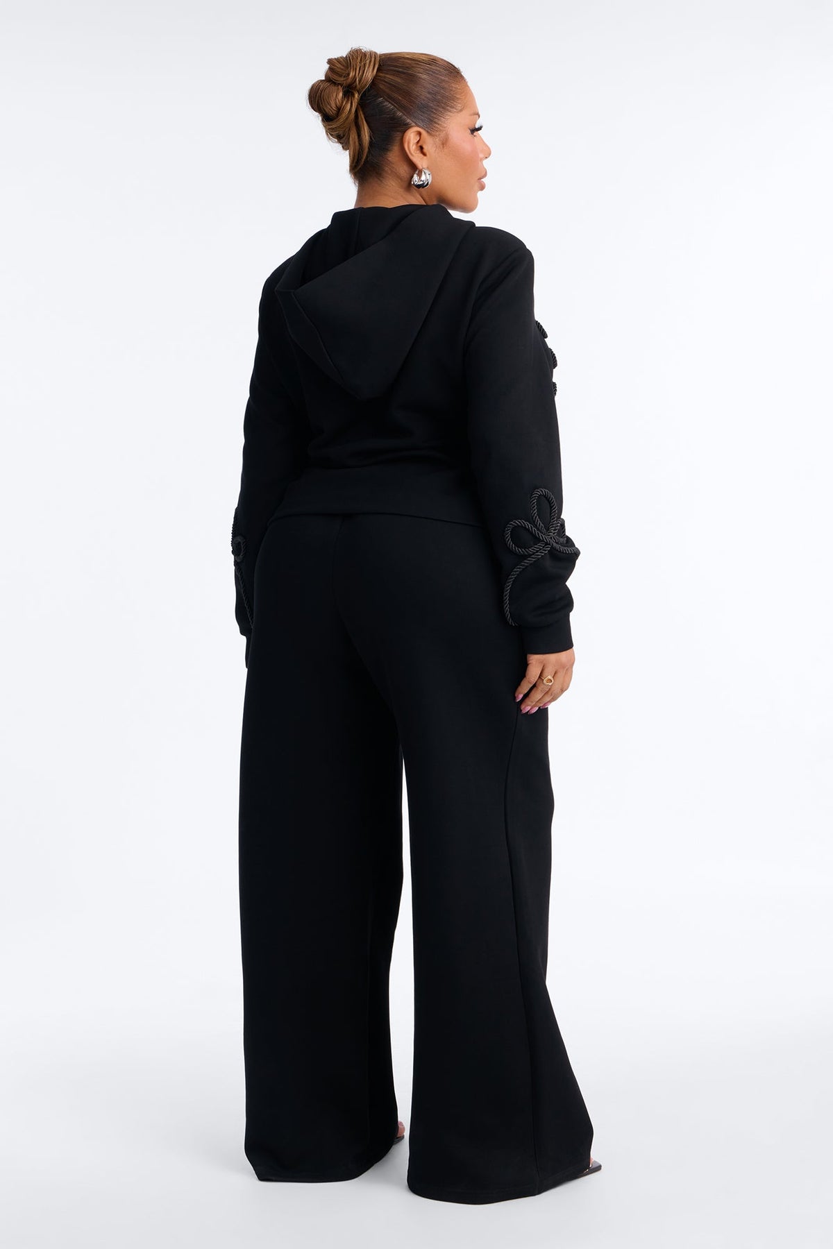 Marin Embroidered Pant Set - Black