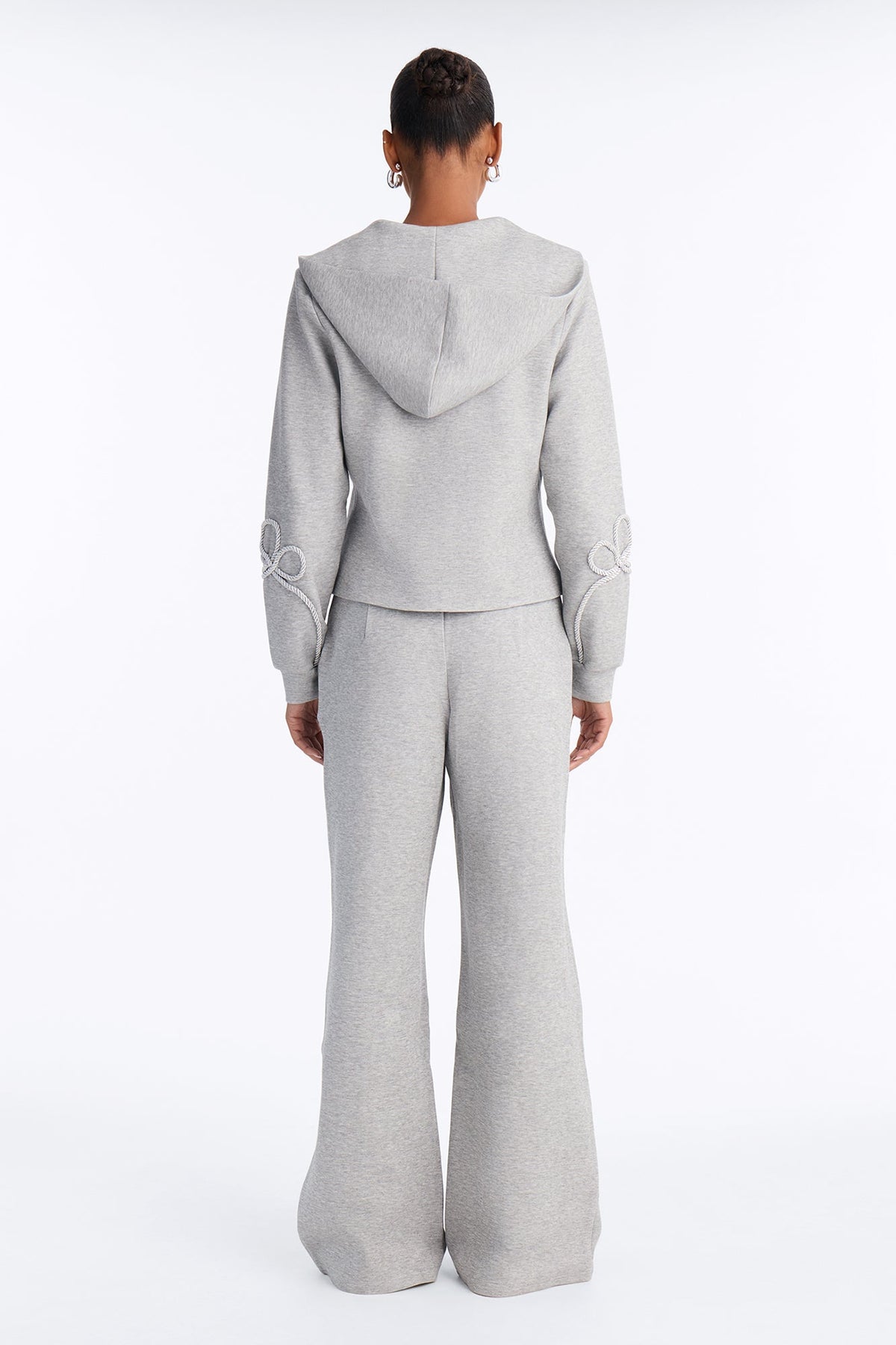 Marin Embroidered Pant Set - Heather Grey