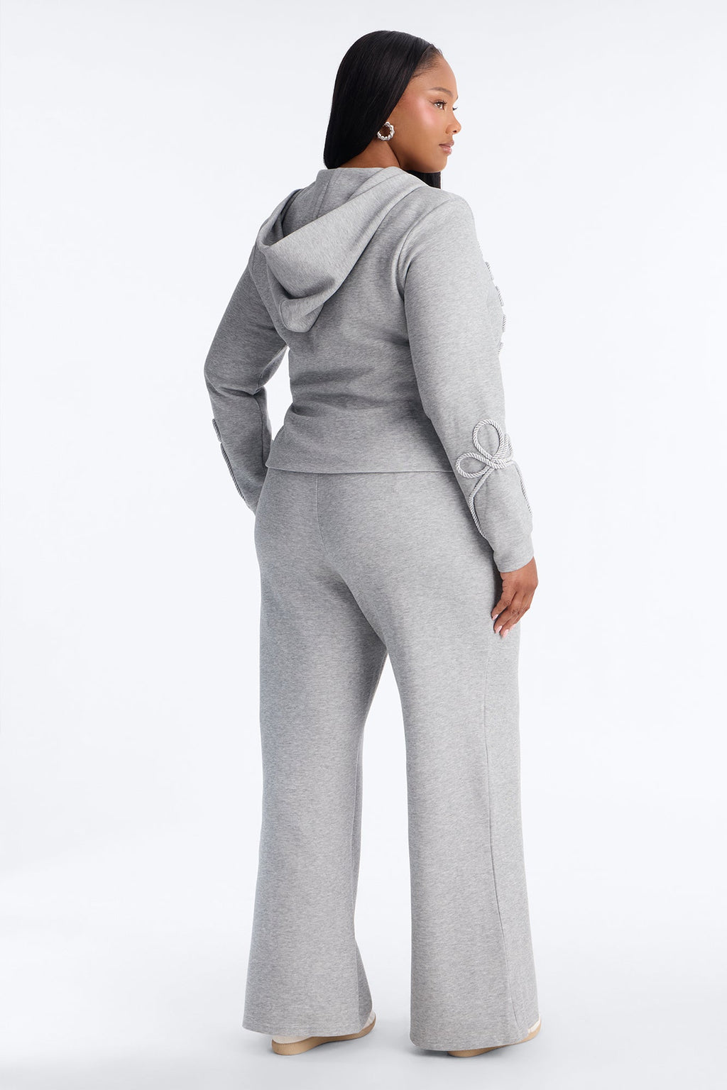 Marin Embroidered Pant Set - Heather Grey