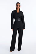 Get In Line Belted Pant Set - Black