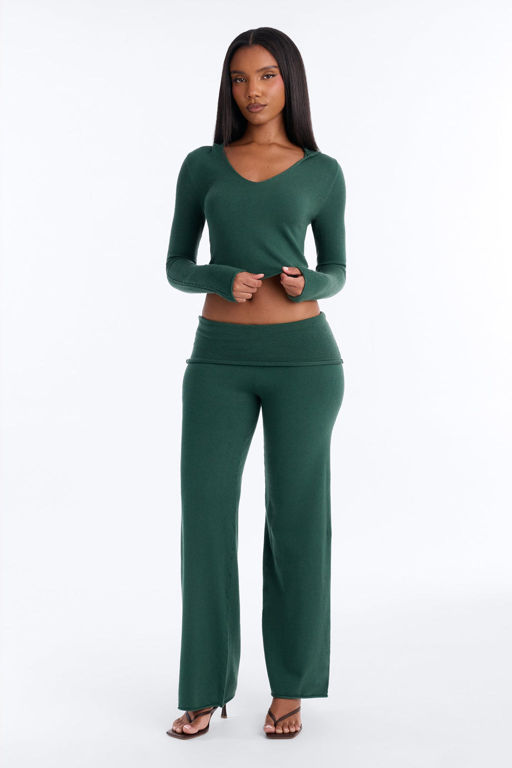 Mika Hooded Sweater Pant Set - Hunter