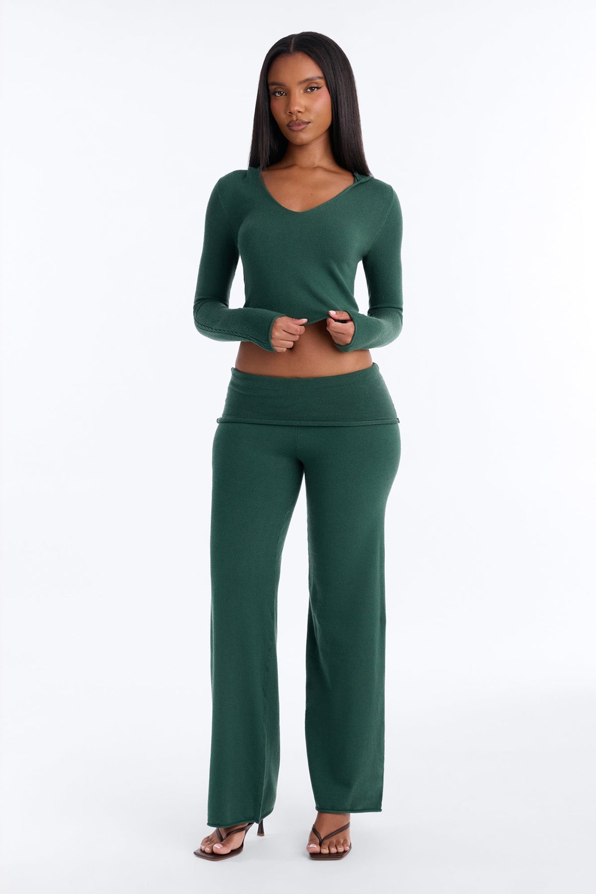 Mika Hooded Sweater Pant Set - Hunter