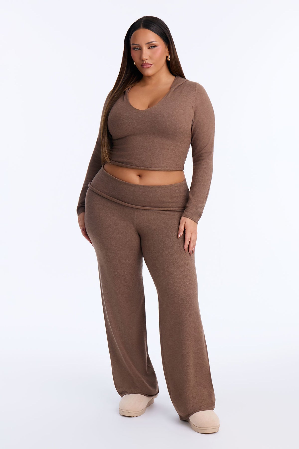 Mika Hooded Sweater Pant Set - Mocha