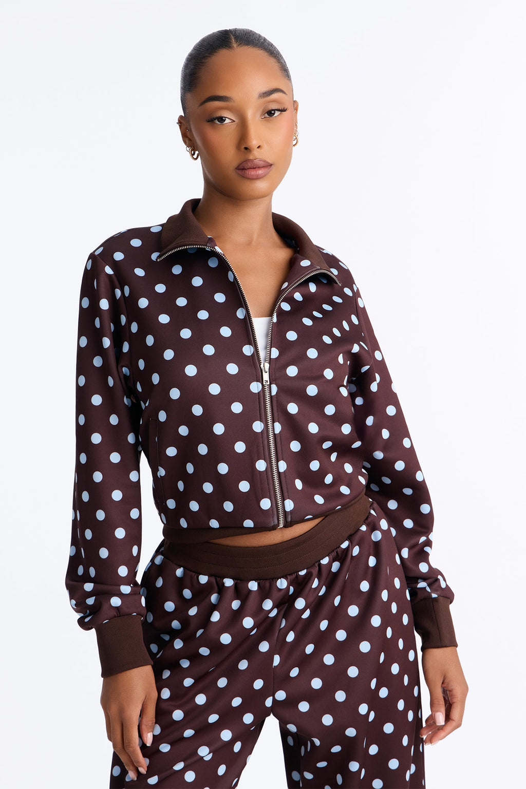 Polka Dot Haze Pant Set - Chocolate/Combo