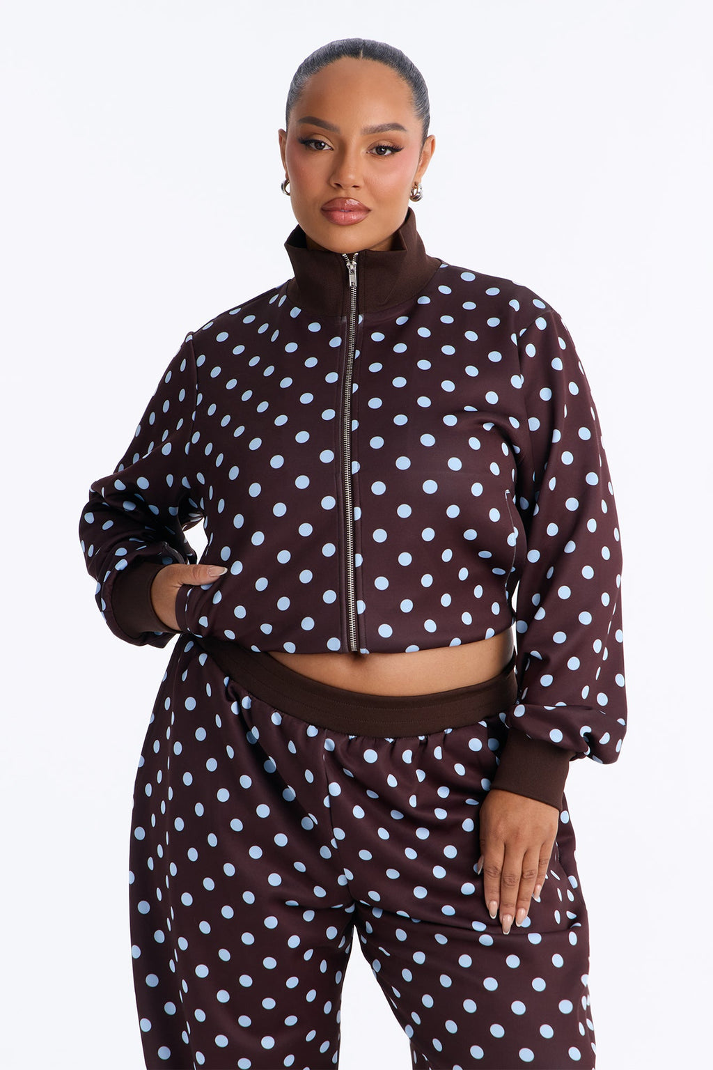 Polka Dot Haze Pant Set - Chocolate/Combo