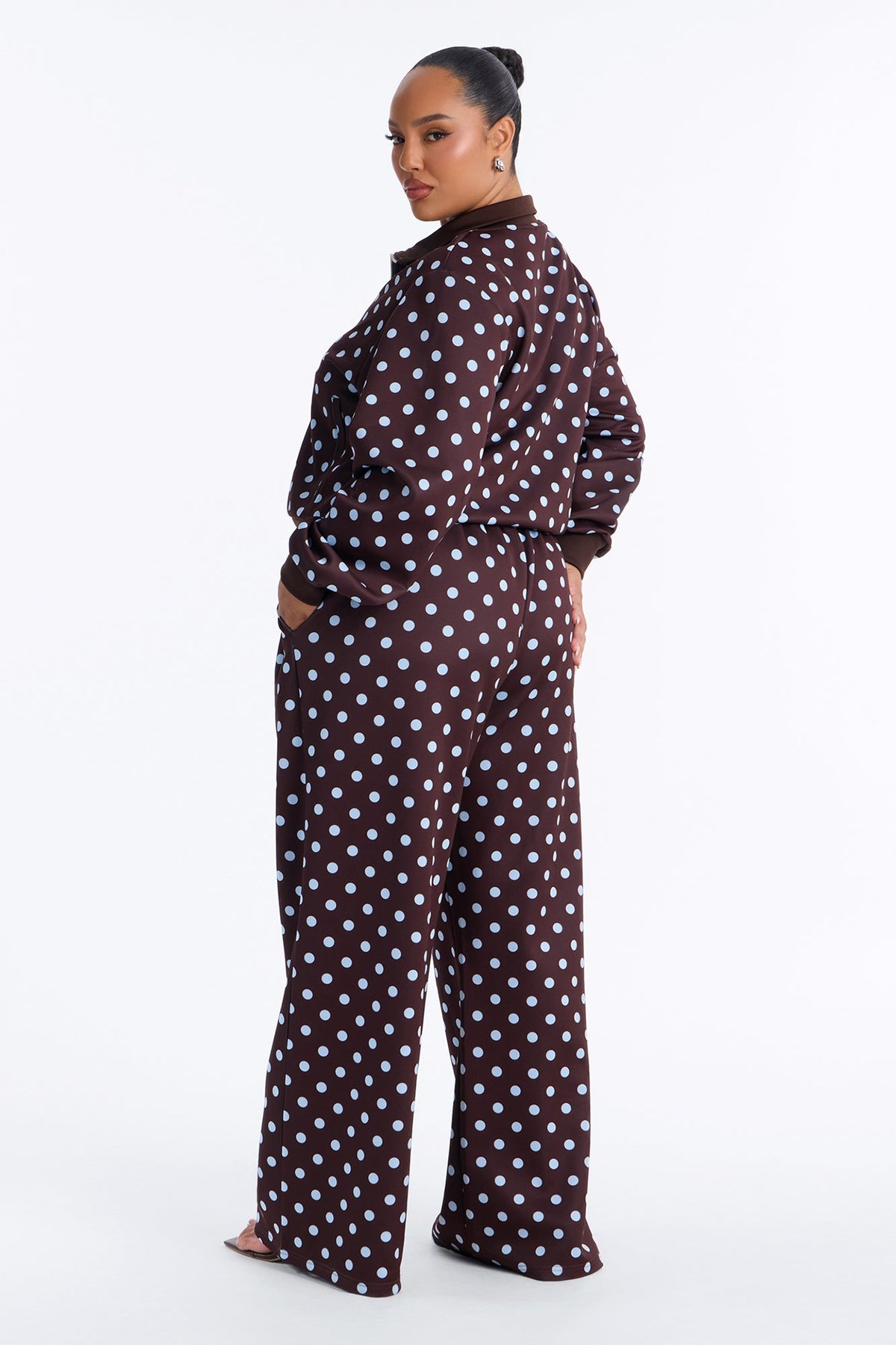Polka Dot Haze Pant Set - Chocolate/Combo