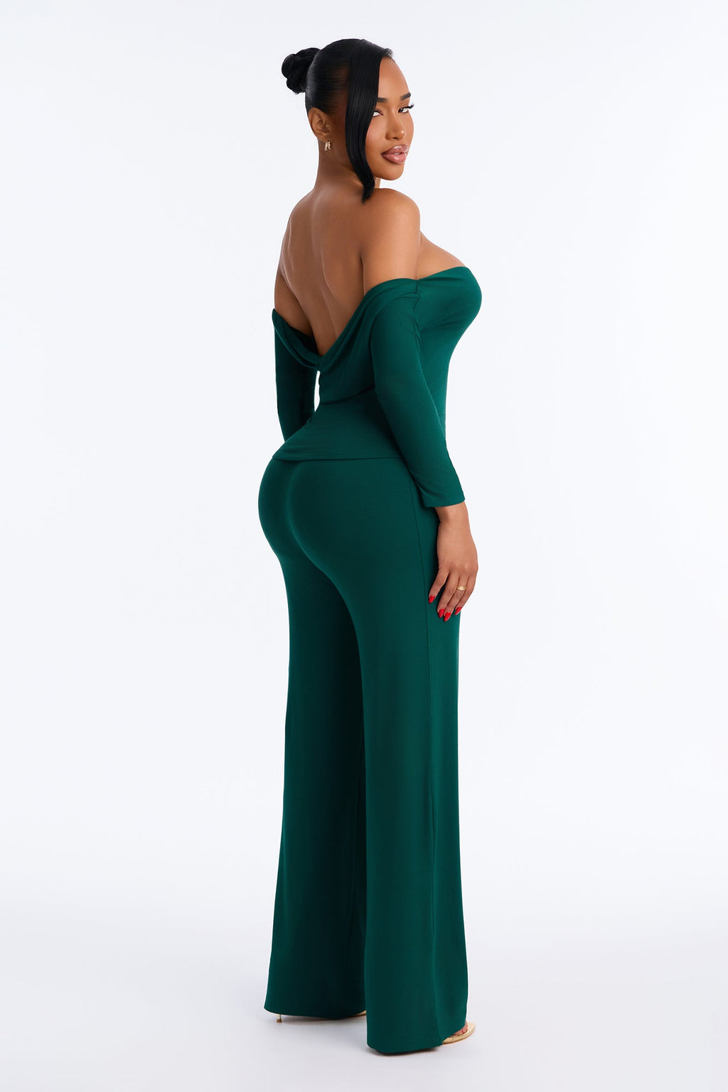 Kenny Off Shoulder Pant Set - Hunter