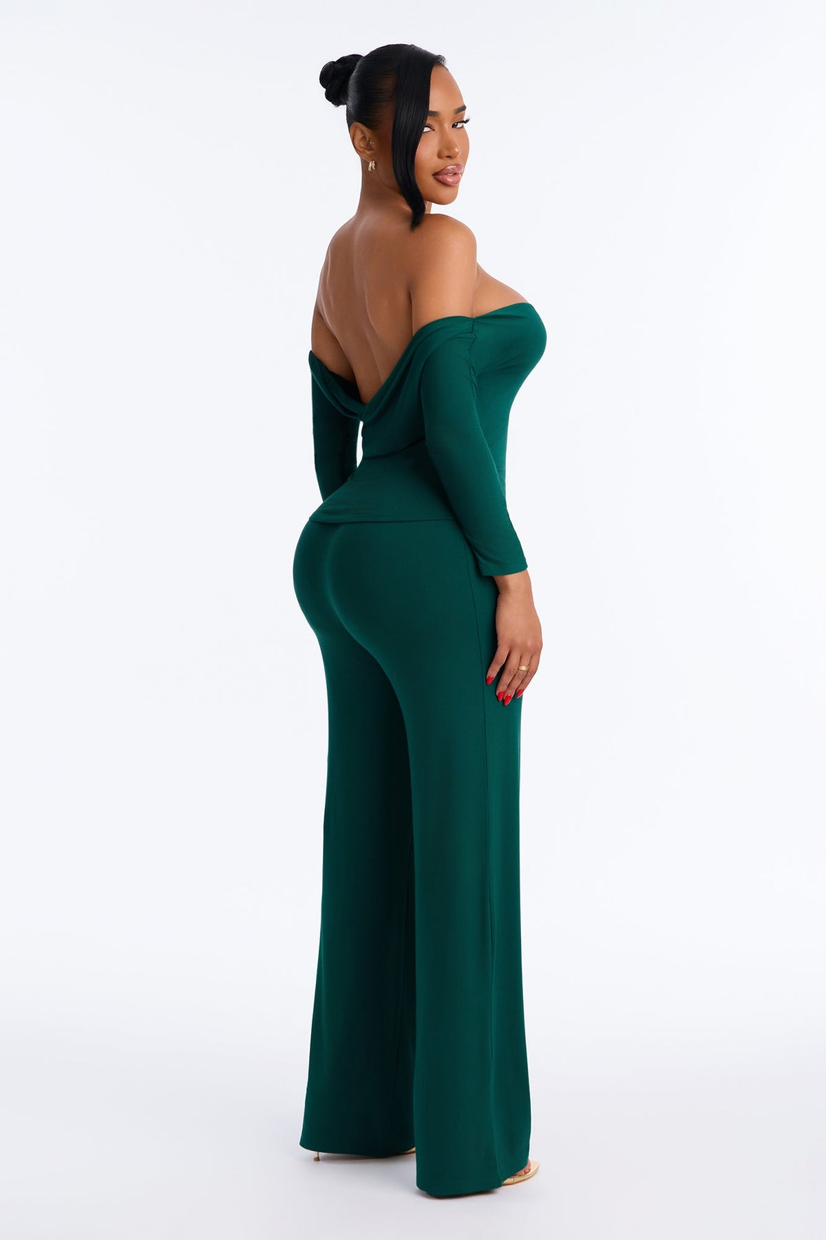 Kenny Off Shoulder Pant Set - Hunter