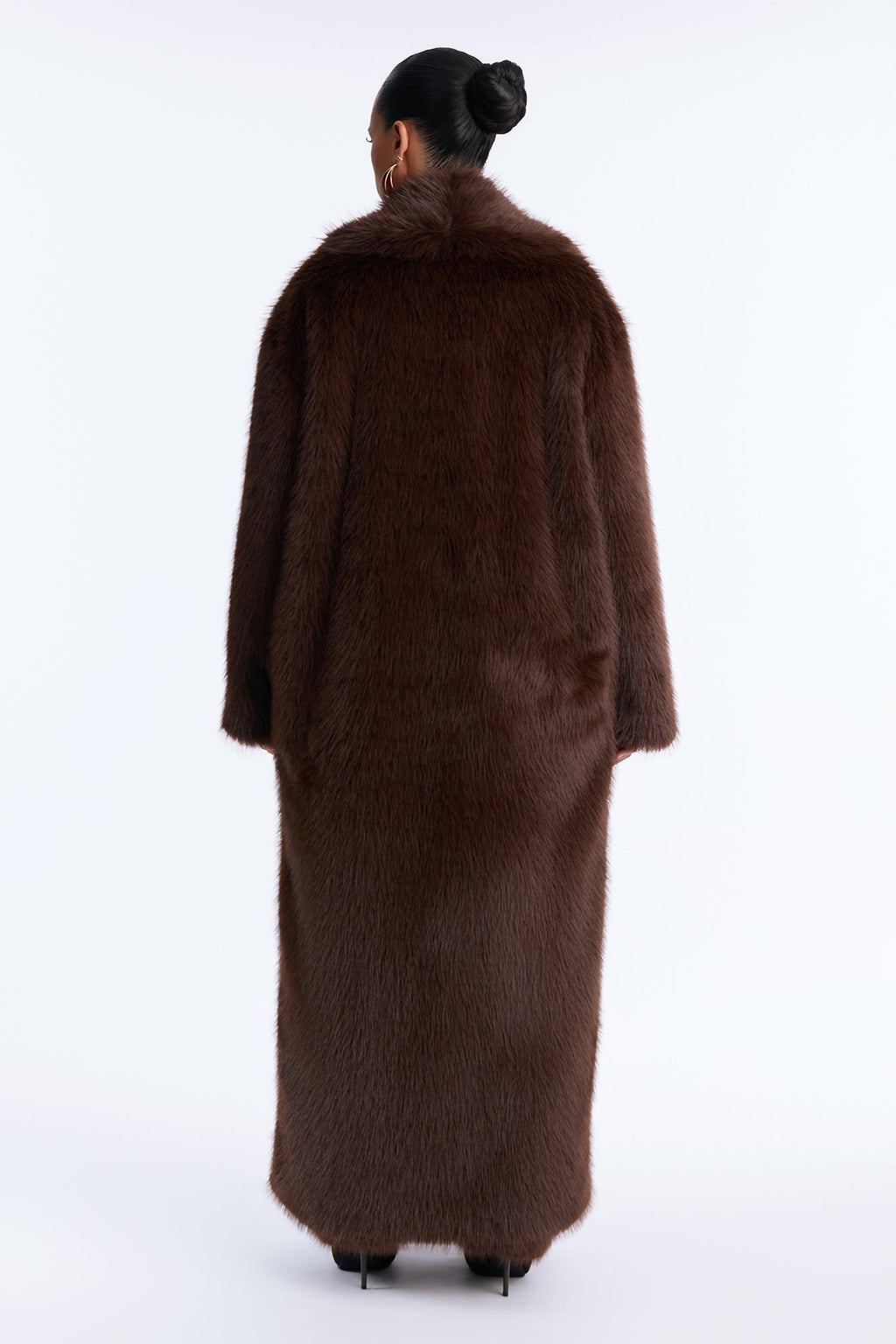 Couture Dreams Long Faux Fur Coat - Chocolate