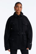 Caitlyn Utility Belted Coat - Black