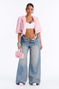 Sexy Or What Faux Fur Cropped Bolero - Light Pink