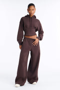 Locked In Fleece Pant Set - Chocolate
