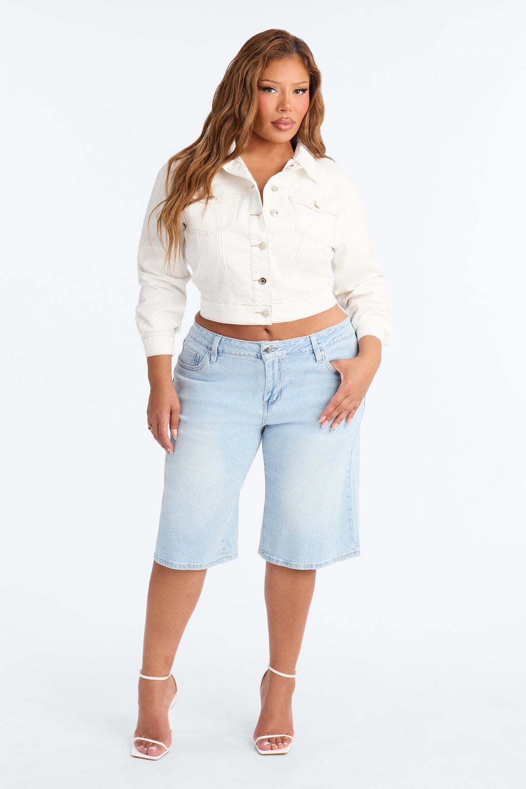 Blame Game Denim Trucker Jacket - White