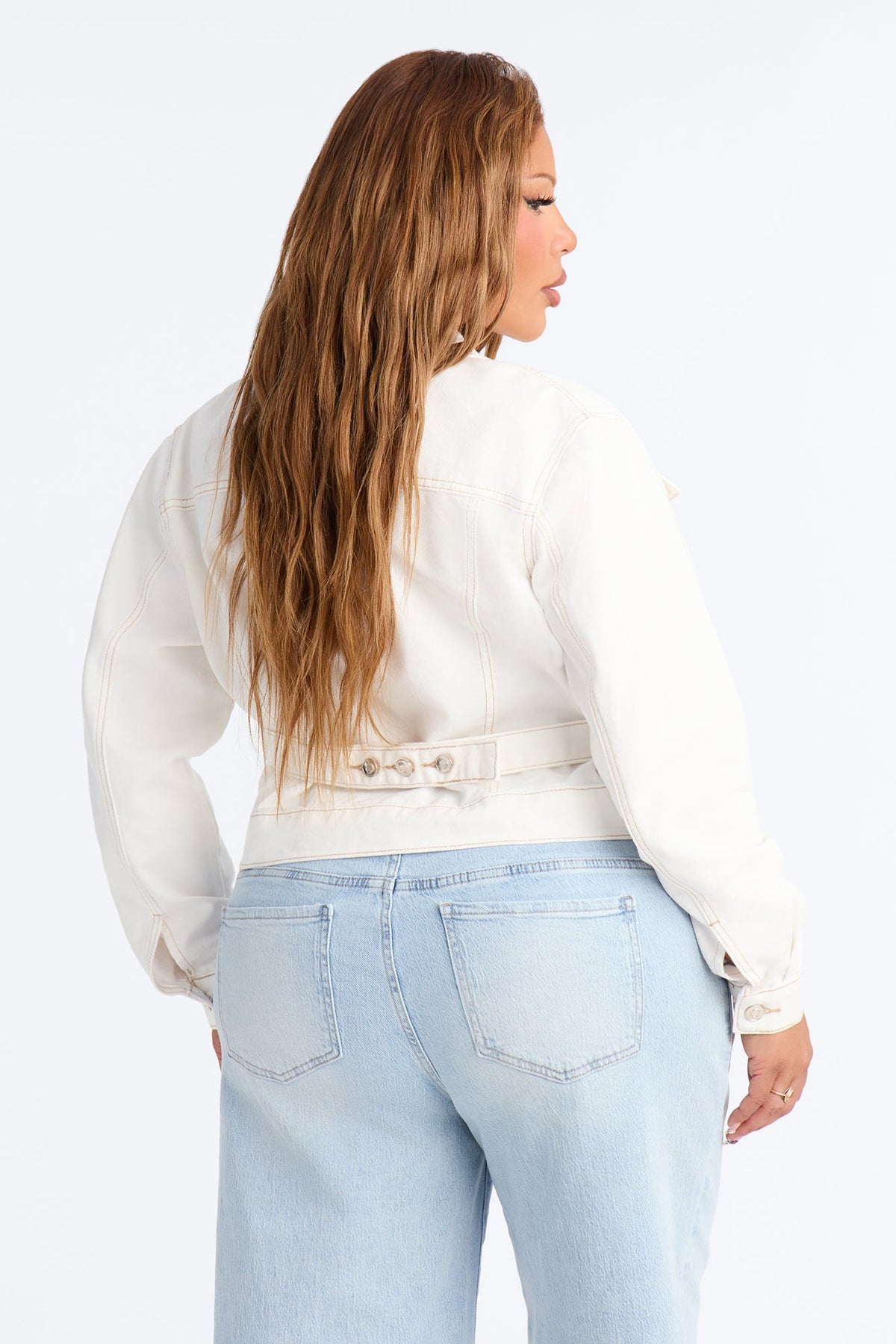 Blame Game Denim Trucker Jacket - White