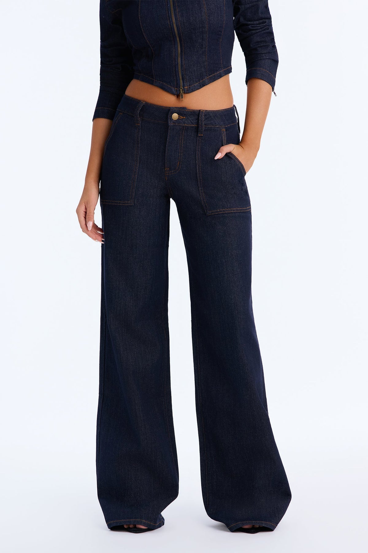 Drift Rider Wide Leg Jeans - Dark Denim