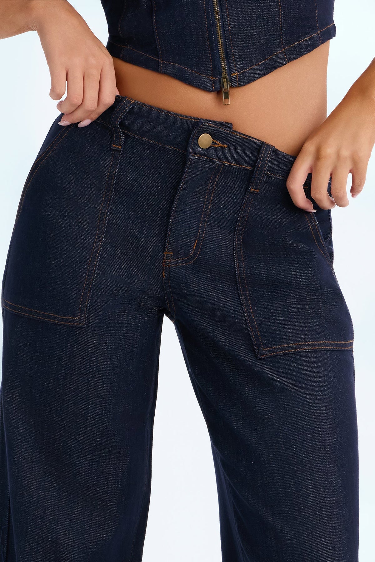 Drift Rider Wide Leg Jeans - Dark Denim
