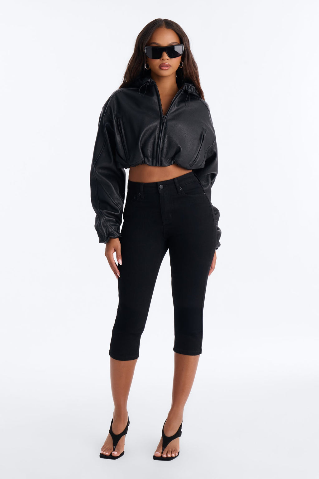 Vibe Check Curvy Stretch Capri Jeans - Black