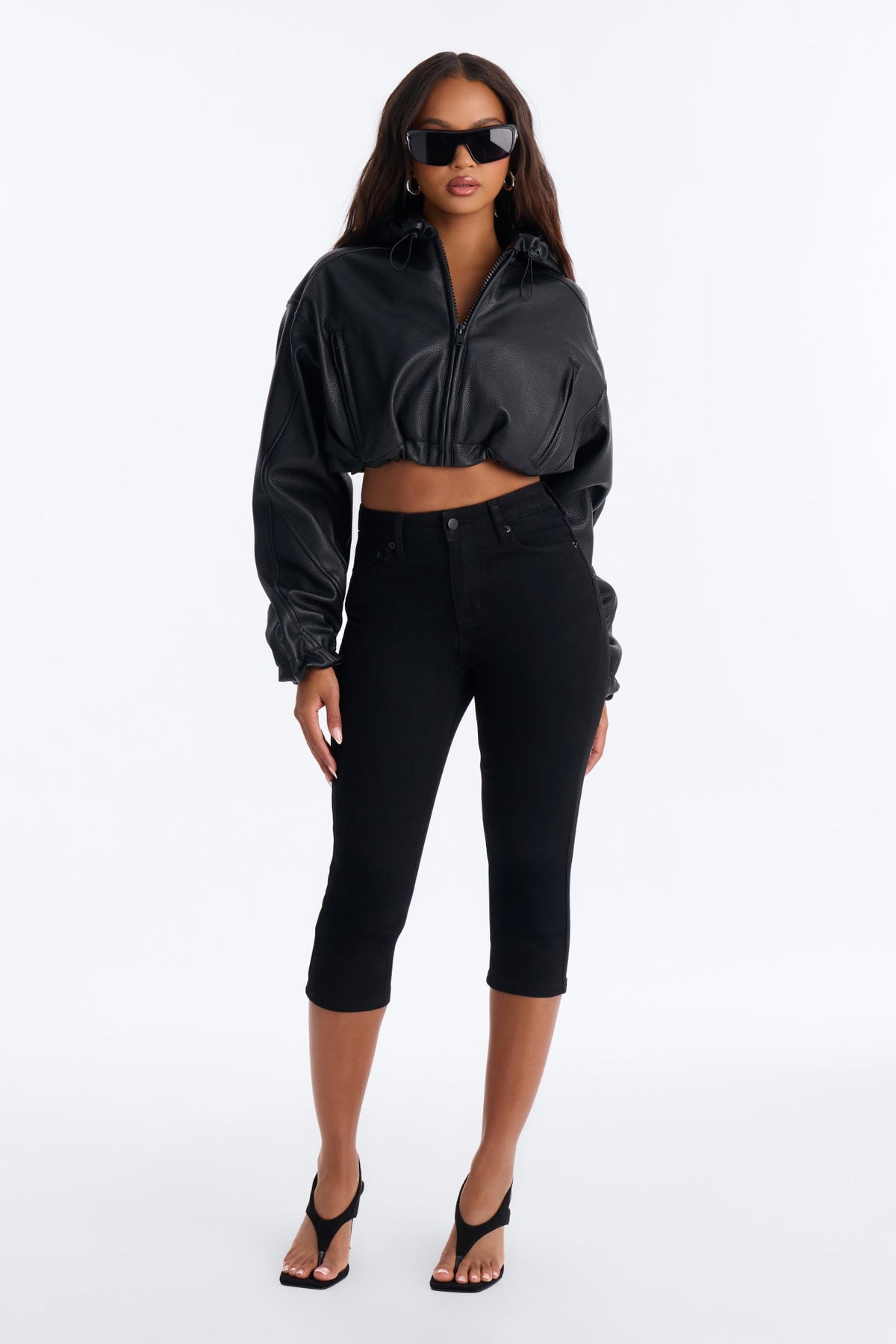 Vibe Check Curvy Stretch Capri Jeans - Black