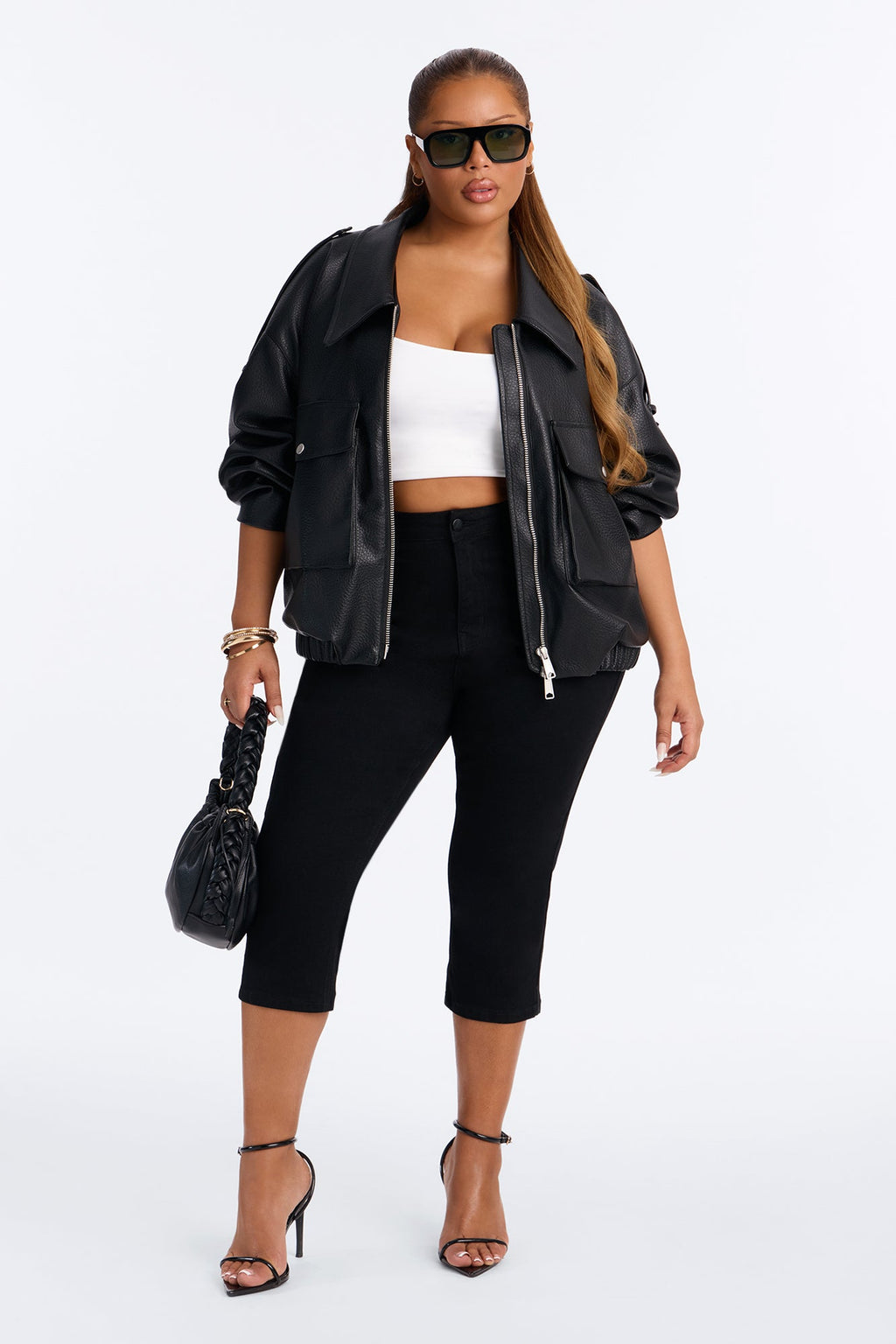 Vibe Check Curvy Stretch Capri Jeans - Black