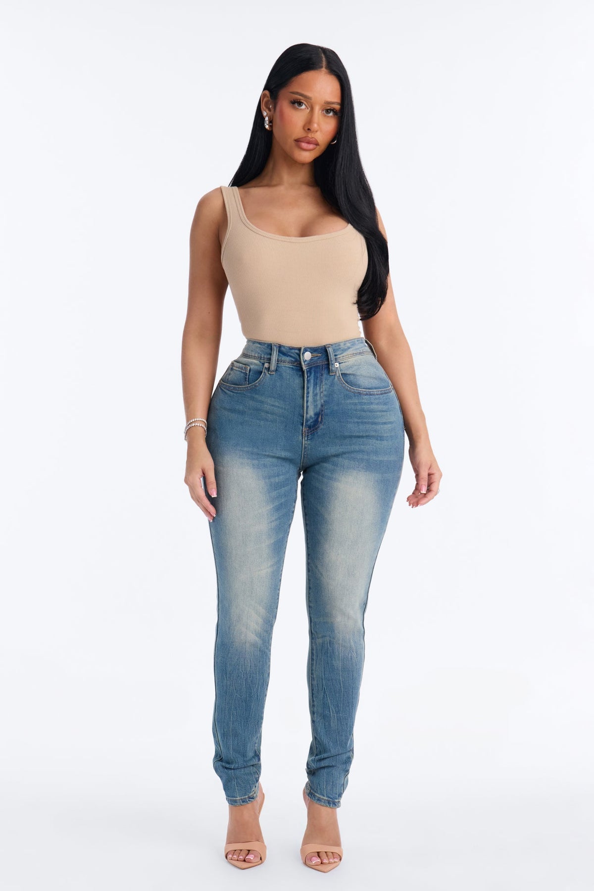 Santa Marta Sweetheart Booty Lifter Skinny Jeans - Medium Wash