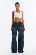Bowery Baggy Ripped Jeans - Dark Wash