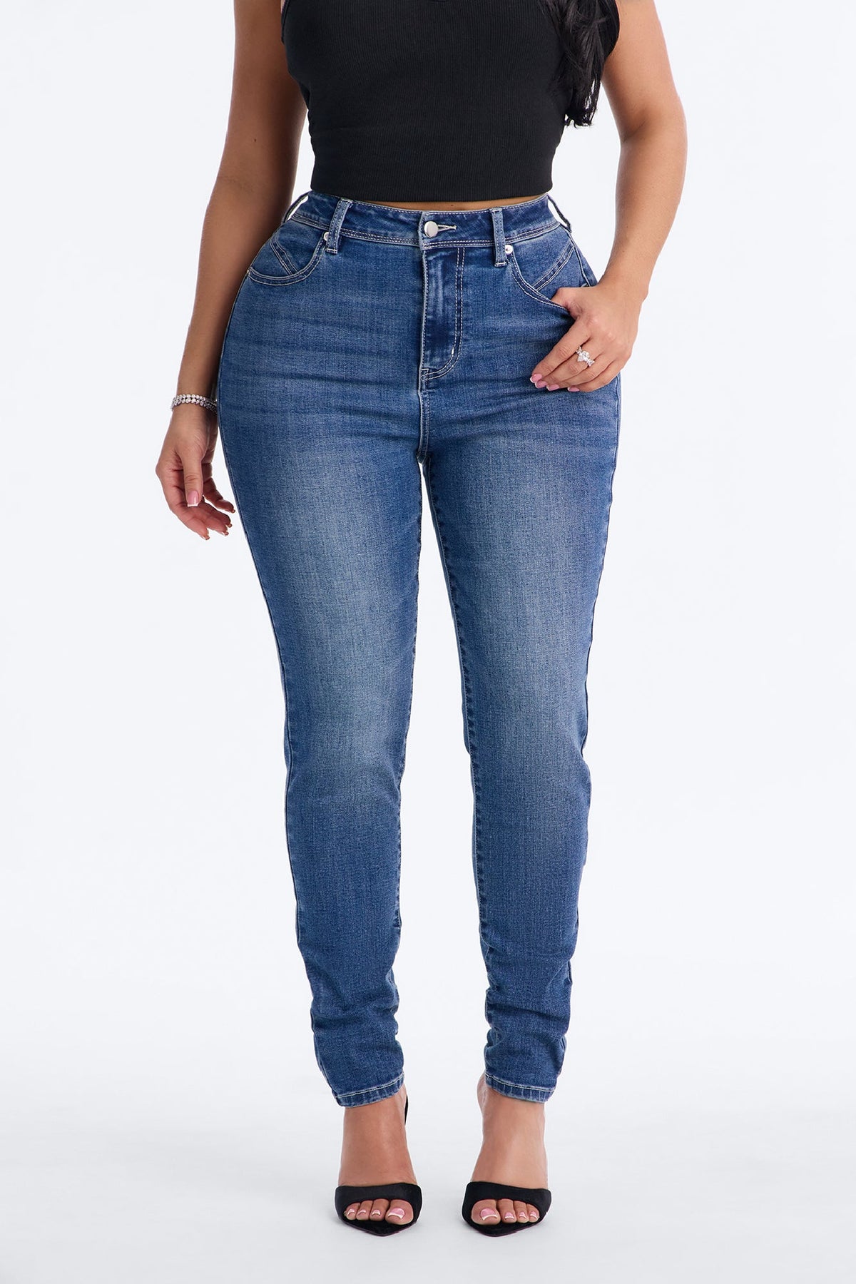 Rio High Stretch Sculpting Skinny Jeans - Dark Wash