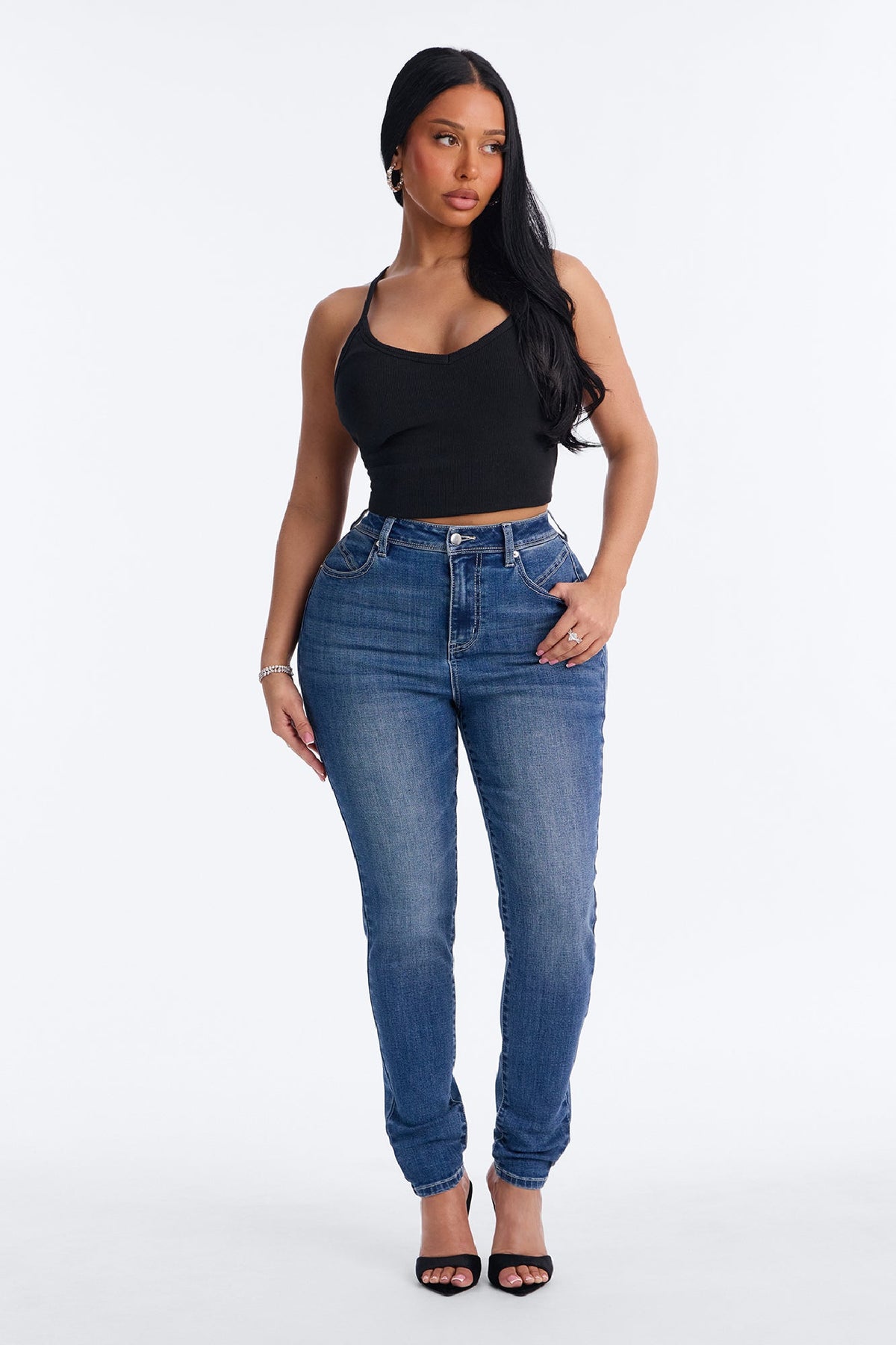 Rio High Stretch Sculpting Skinny Jeans - Dark Wash