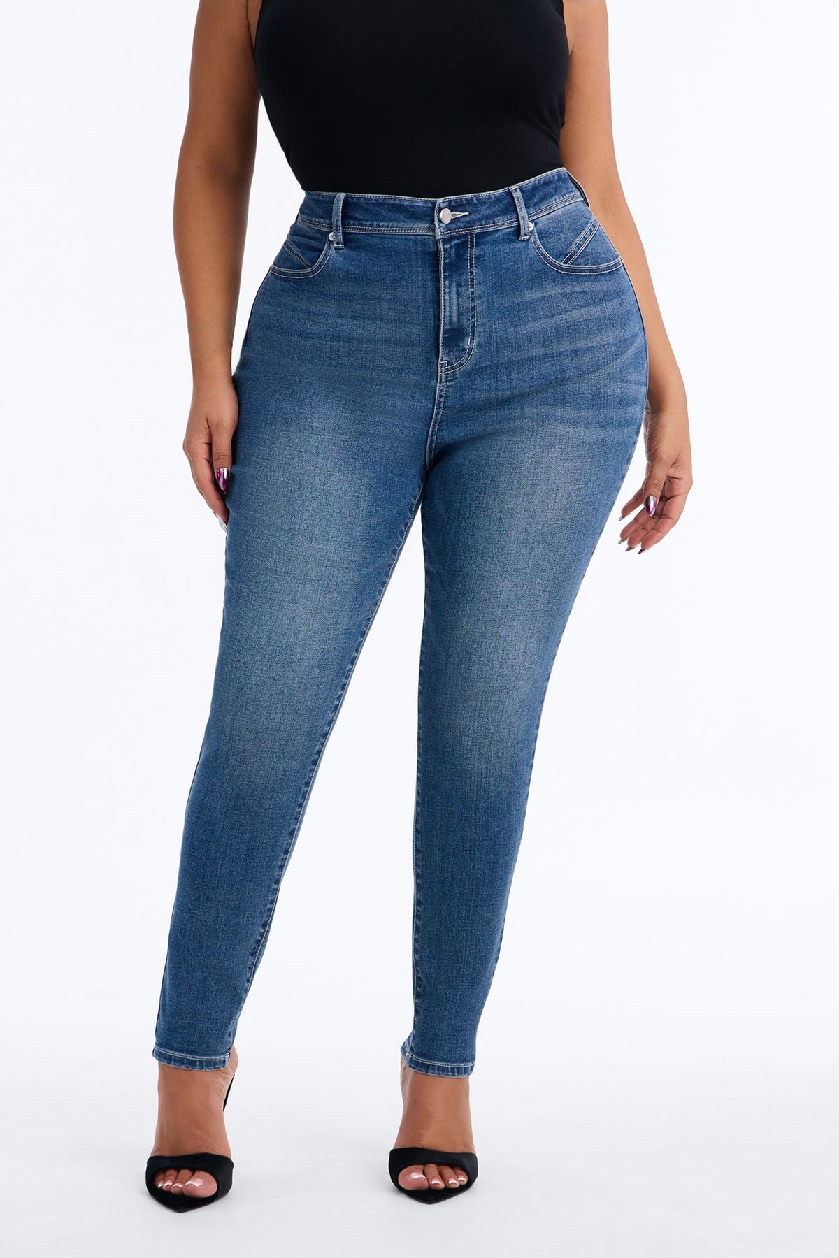 Rio High Stretch Sculpting Skinny Jeans - Dark Wash