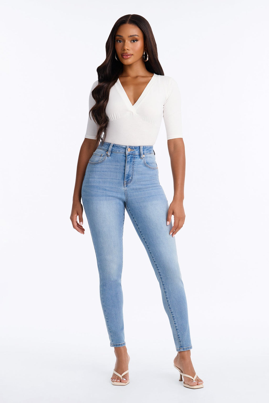 Te Amo Sweetheart Booty Lifter Skinny Jeans - Medium Wash