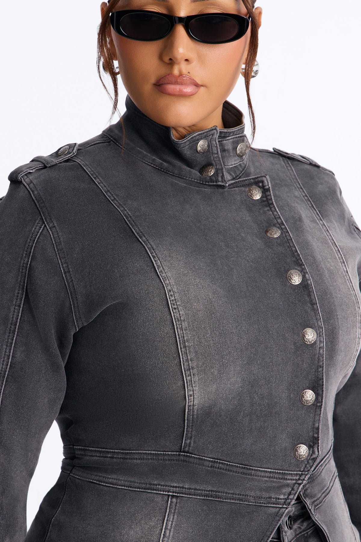 Out Past Midnight Stretch Denim Jacket - Black