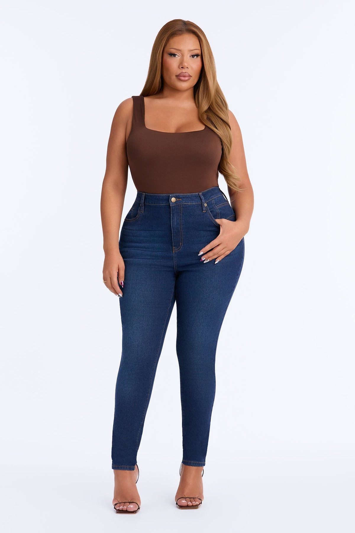 Truly Iconic High Rise Sculpting Stretch Skinny Jeans - Dark Wash